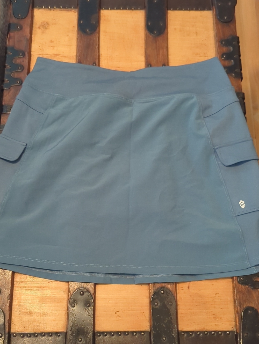 Grey/Blue Active Skort with Side Pockets